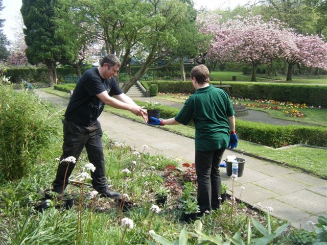 Green volunteers help to restore the gardens at Denehurst Park
