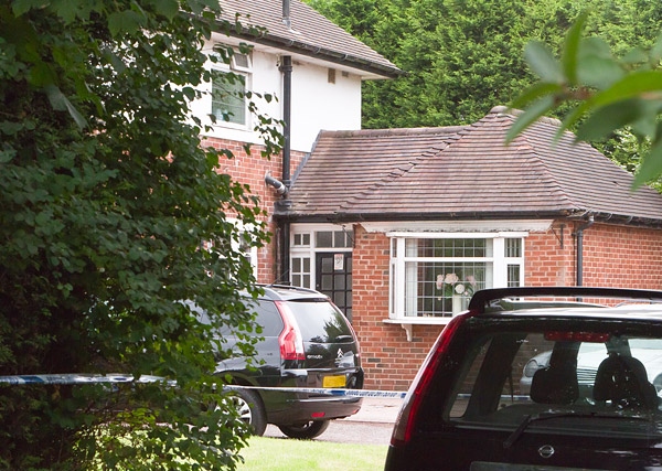 Police cordon at the house on Manchester Road, Hopwood, Heywood