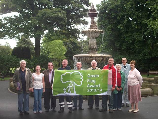 Rochdale council gardens celebrate the win. L-R: George Jones. James Lancaster, Kieren Donoghue, Lee Greenhalgh, David Towriss, Mike Ripley and Andy Dobson