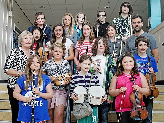 Sue Verity and Chris Jolly with the Youth Orchestra