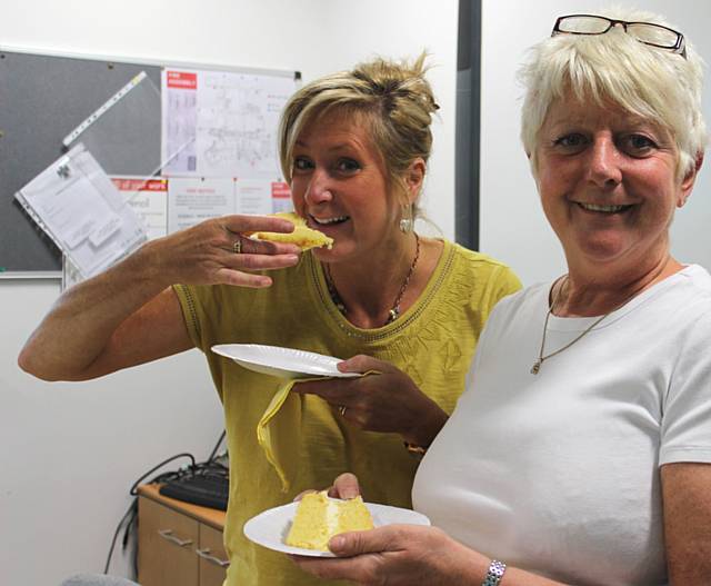 Siddal Moor Sports College staff enjoying cake