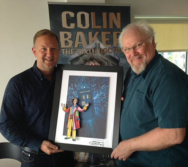 Local cartoonist Joe Matthews meets Rochdalian, Colin Baker