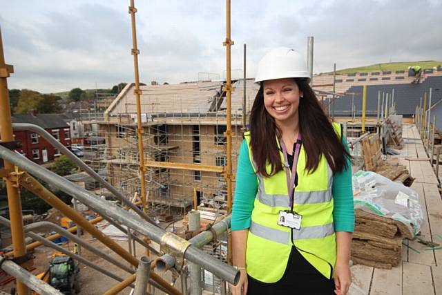 Gemma Glossop at the Hare Hill Extra Care site in Littleborough