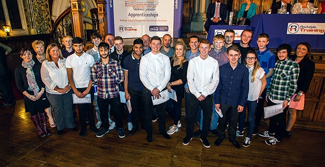 Apprentices at the the Rochdale Training Awards Ceremony