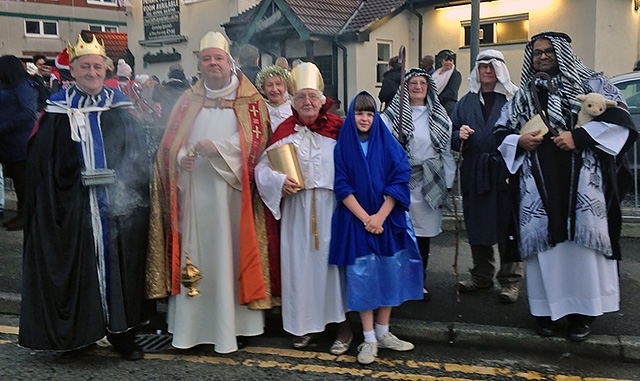 Members of Churches Together in Heywood led the parade as a walking nativity for Heywood Christmas Lights Switch On