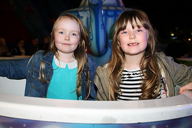 Middleton Christmas lights switch on<br />Emily and Bella Stewart