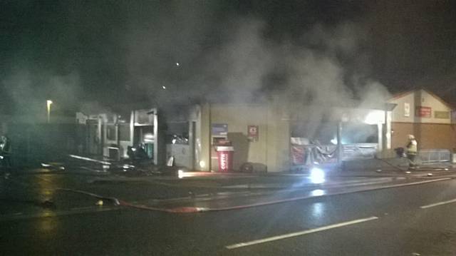 Fire at Tesco Heywood in November 2014