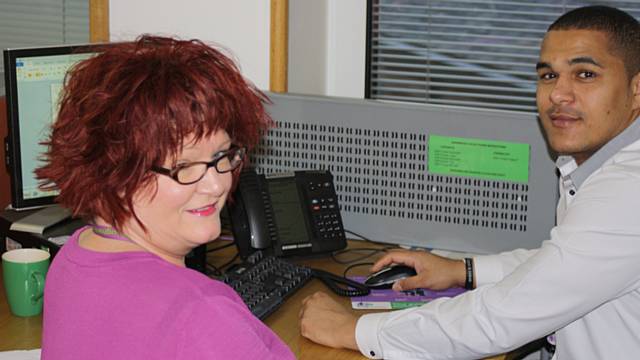 RBH Volunteer Co-ordinator Daniel Turner with Admin Assistant Julie Cousin who is currently on a traineeship after initially joining RBH as a volunteer