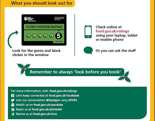 FSA is calling on people to check the food hygiene ratings of restaurants before booking Christmas meals out