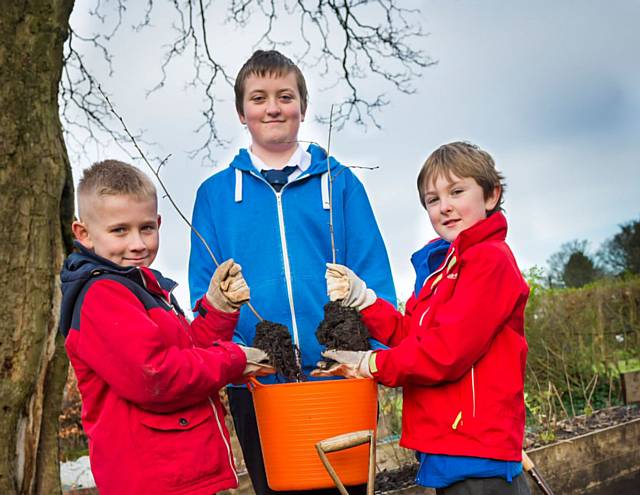 Joshua Power (10) from St Edwards CE. Primary School, Martin Parkin (15) from Matthew Moss High School and Ethan Towers (8) from St. Edwards CE. Primary School

