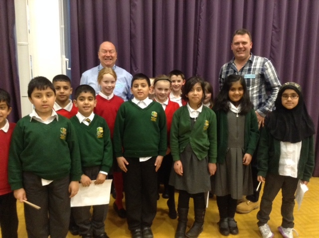 Children from St Edwards, Castleton and Brimrod Primary schools at the Performance Poetry Workshop 