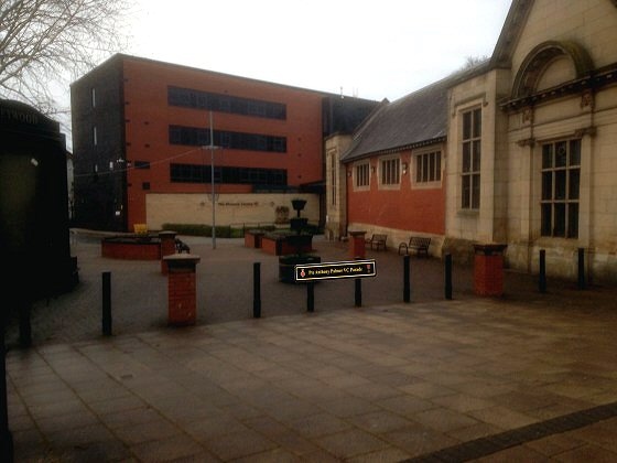 Wood Street which runs by the Phoenix Centre and Library