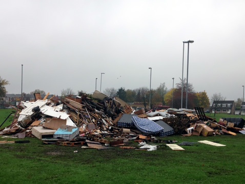 The flytipped rubbish dumped at Cherwell Avenue