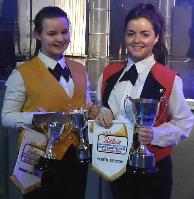 Rachael Clegg and Emma Conway at the Butlin’s Mineworkers’ National Open Brass Band Festival 