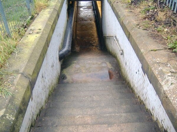 Smithy Bridge Station subway after treatment by RMBC 