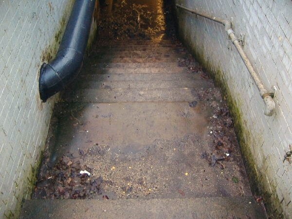 Smithy Bridge Station subway before treatment by RMBC 