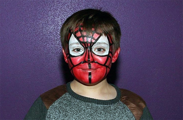 Middleton Arena fifth birthday - Aidan King with his face painted