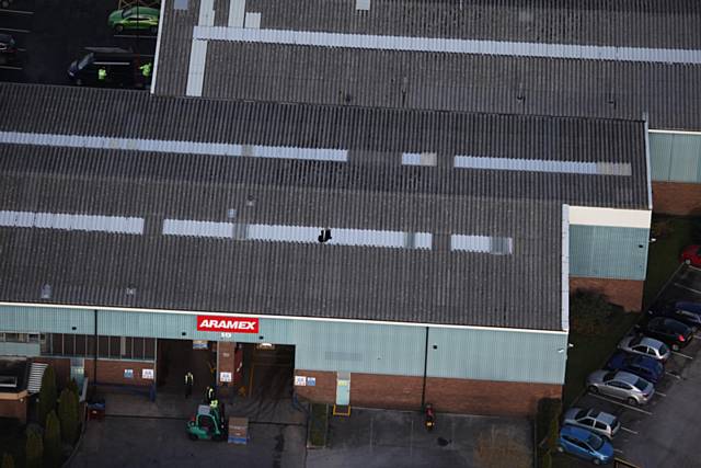 The fragile roof panel Michael Sweet fell through at the Aramex warehouse in Wythenshawe