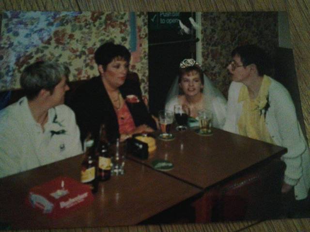 Sandra, Ann, Nelsie (in the wedding dress) and Rose