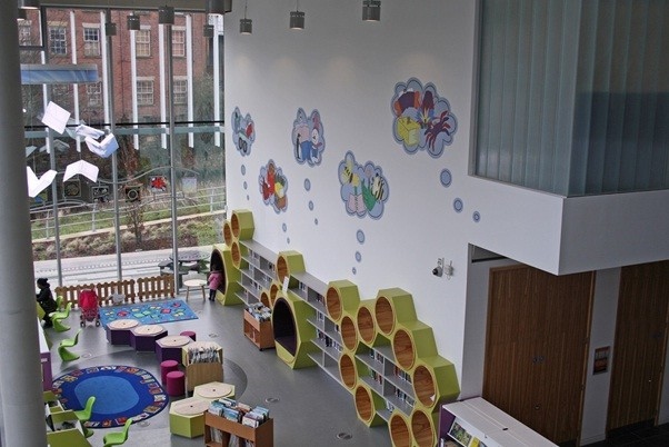 Murals painted on the wall of the Children's Library form a lasting legacy of the Rochdale Literature and Ideas Festival
