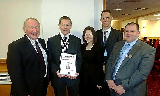 Alan Webster (head judge) DC Stuart Kay, DC Elaine Robinson, forensic scientist Daren Greener and Phil Vanes BM Polyco (sponsor) 