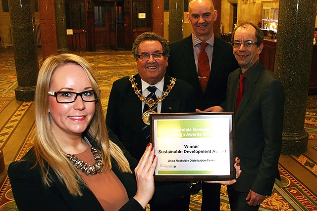 Sustainable Development Award - Katie McGuire from Tate Consulting with Mayor Peter Rush, John Jones, Design Director at Countryside Propertise and Councillor Colin Lambert