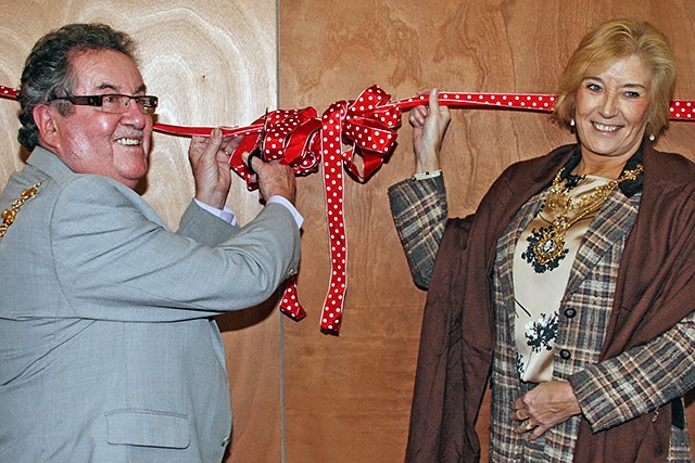 Mayor Peter Rush and Mayoress Monica Rush of Rochdale officially open the Middleton Popstars theatre