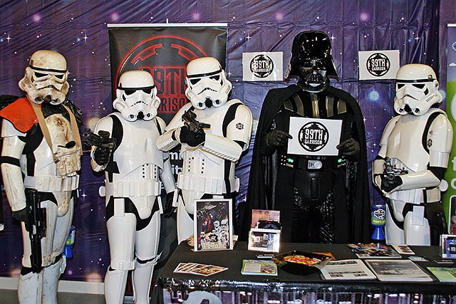 Darth Vader and his Storm Troopers at the Dale-Con sci-fi convention in the Wheatsheaf Shopping Centre