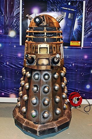 A Dalek at the Dale-Con sci-fi convention in the Wheatsheaf Shopping Centre