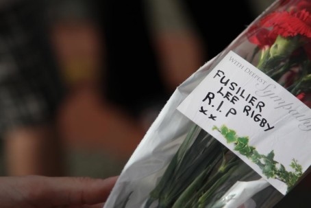 Flowers left by mourners at Middleton Memorial Gardens