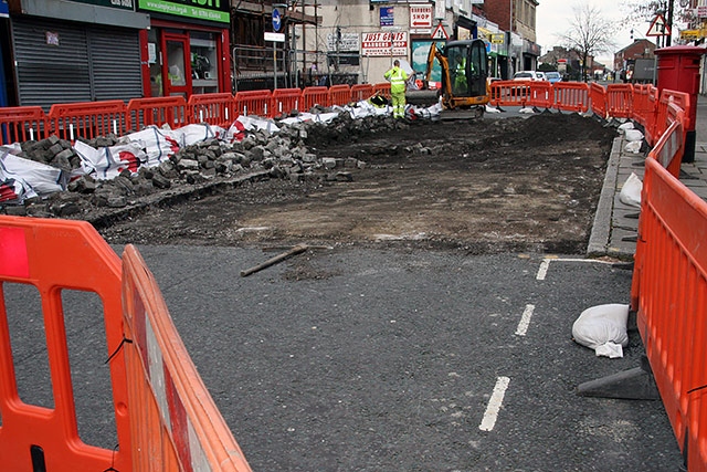 Improvement work at the top of Yorkshire Street 