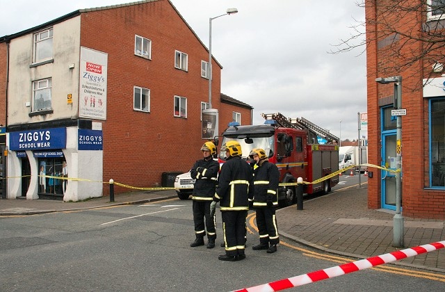 Fire crews on stand by on Union Street