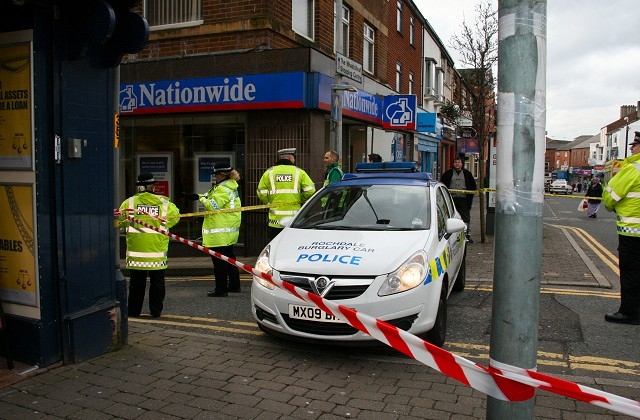 Police car blocks the top of Penn Street