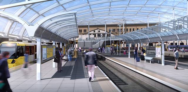 Artist’s impressions of how the new Manchester Victoria Metrolink stop will look once its transformation is complete
