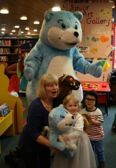 Bookstart Bear joined the story and rhyme session in the Balderstone Park Library