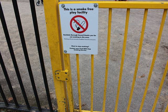 Smoking around play areas has been banned by Rochdale Borough Council