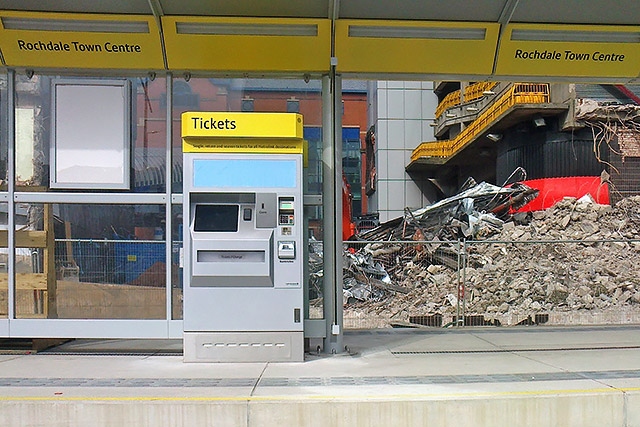 Ticket machine at the town centre Metrolink stop