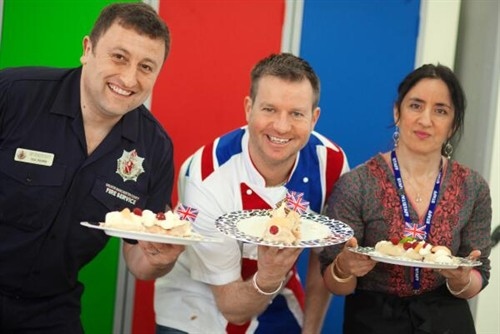 Firefighter Paul Rourke, Andrew Nutter and Nasima Khan
