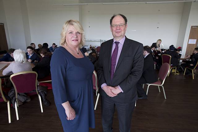 Sylvia Lancaster with Deputy Police and Crime Commissioner Jim Battle 