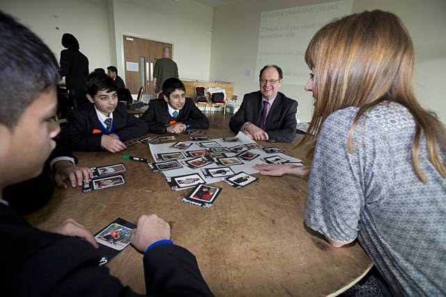 Deputy Police and Crime Commissioner Jim Battle participating in a workshop with some young people