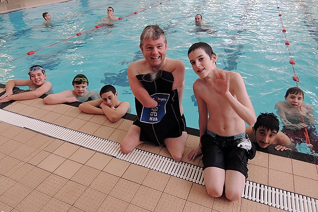 John Willis with Redwood pupils