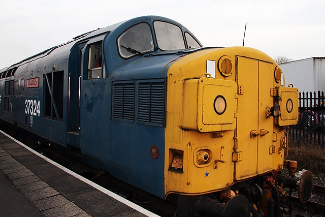 Diesel Locomotive Class 37 37324 at Heywood Train Station for the Spring Diesel Gala 
