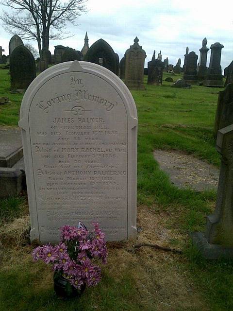 The gravestone of Private Anthony Palmer has been cleaned as a mark of respect