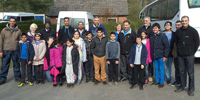 Dads and their children enjoying a fun packed day at Hothersall Lodge