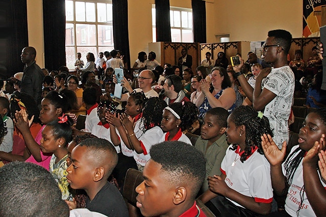 The packed audience at St Luke's Church Hall