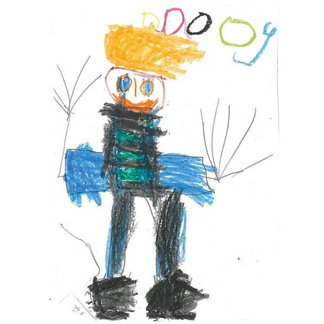 Four-year-old Ashleigh's drawing of her dad