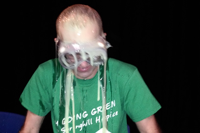 Teachers get gunged by pupils at Oulder Hill for Go Green fundraising