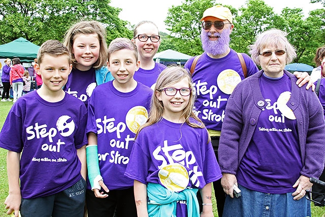 Sheila Palmer and family embrace the colour purple for the walk