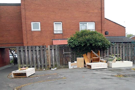 Fly tipping between Mill House Close and Bower Avenue