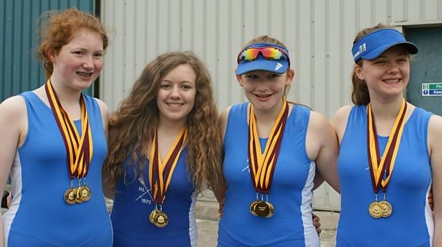 Hannah Lowe, Darcie Willis, Molly Archbold & Sally Tisdall - medals galore